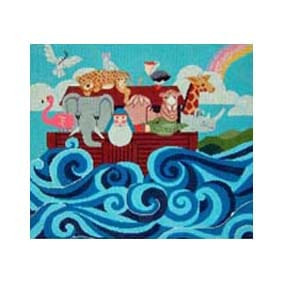 Pillow P104B Noah's Ark (No Bordet 13.25X15 18 Mesh Shelly Tribbey Designs