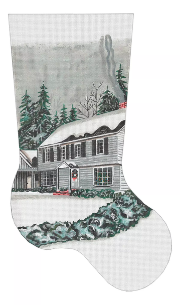 8444 Leigh Designs 13 Mesh 16 x 20  White Colonial House Stocking 