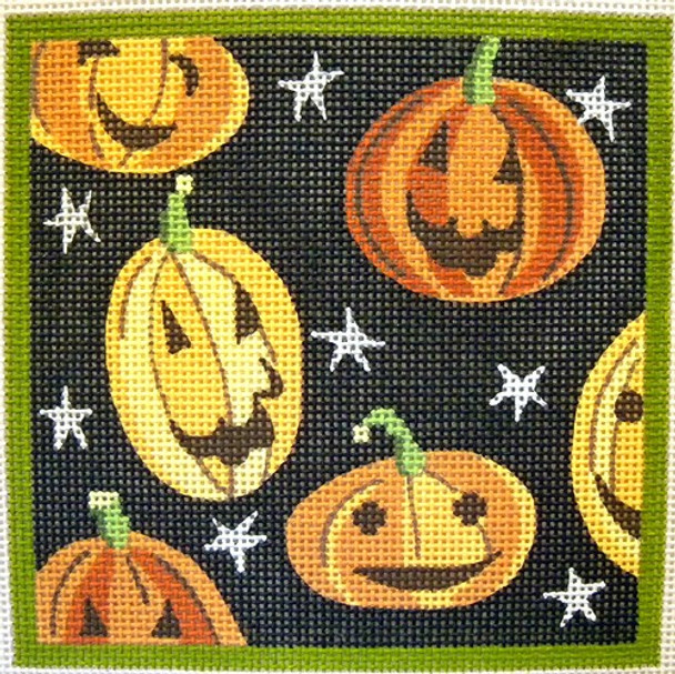 KB 117 Kirk And Bradley Designs 13 Mesh Laughing Pumpkins 6"x 6"