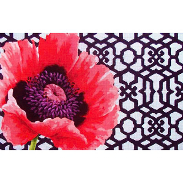 KB 383-18 Kirk And Bradley Designs 16.5" x 10" 18 Mesh Poppy / Trellis