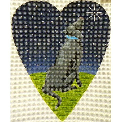 KB 260 Kirk And Bradley Designs 5.25" x 4.25" 18 Mesh Midnight Black Labrador Heart