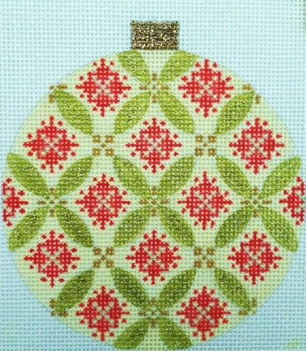 KB 452 Florentine Bauble- Green 5" x 5" 18 Mesh Kirk And Bradley Designs