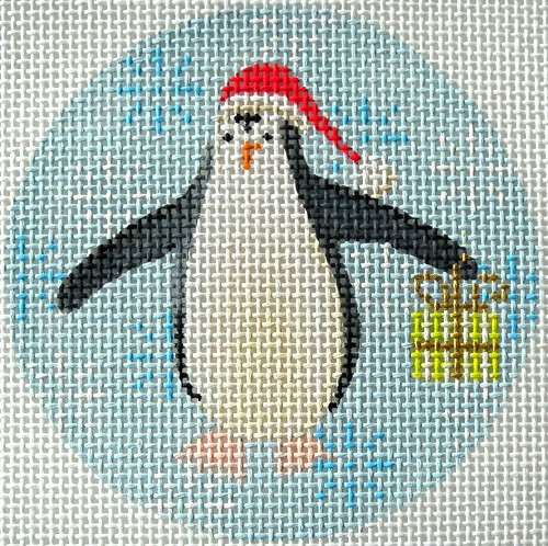 KB 314 Kirk And Bradley Designs 4" Round 13 Mesh Penguin Xmas Circle Lime