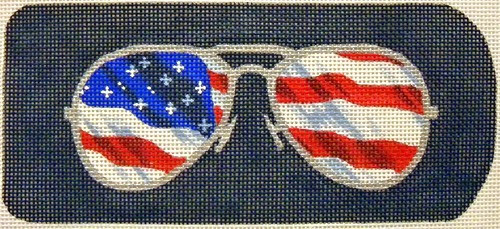 KB 132 Kirk And Bradley Designs 18 Mesh Eyeglass Case Flag Ray-bans 3" x 6.75"