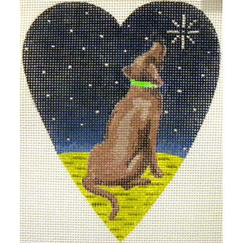 KB 263 Kirk And Bradley Designs 5.25" x 4.25" 18 Mesh Midnight Chocolate Labrador Heart