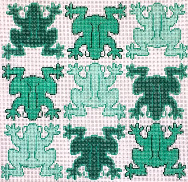 P-003 Frogs 12 x 12 J. MALAHY DESIGNS 14 Mesh FLORA & FAUNA