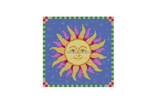 0752 Sunface  5" x 5" 18 Mesh Susan Roberts Needlepoint 
