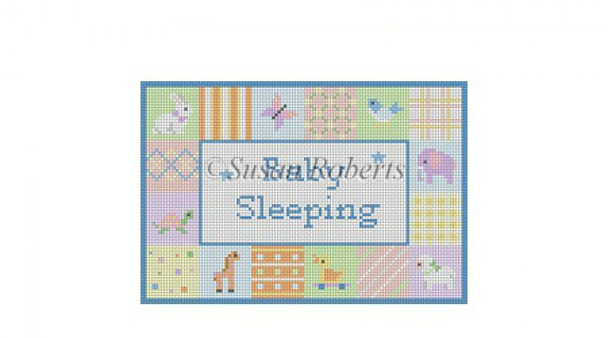 0873 Patches "Baby Sleeping", #18 Mesh 4" x 6" Susan Roberts Needlepoint 