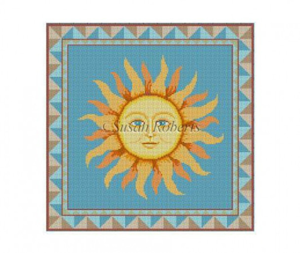 1036 Sun Face 13 Mesh Susan Roberts Needlepoint 