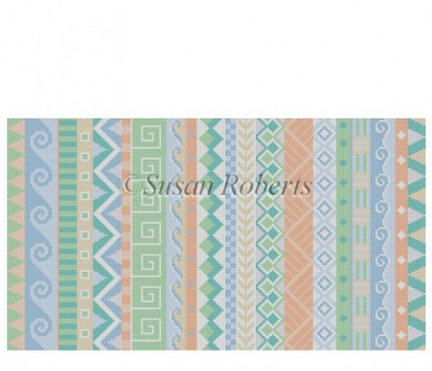 1162 Geo Pattern Stripes, 13 Mesh Susan Roberts Needlepoint 10" x 20"