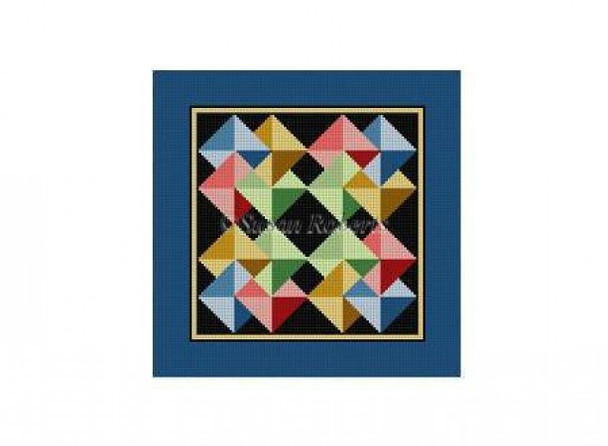 1403M Card Tricks, quilt  #13 Mesh 10" x 10" Susan Roberts Needlepoint 