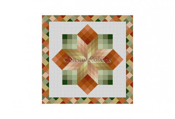 1426M Pinwheel Cubes, quilt  #13 Mesh 10" x 10" Susan Roberts Needlepoint