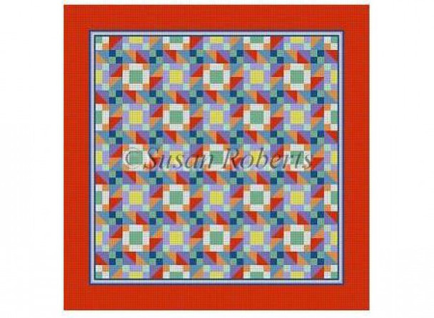 1623 Road To Stardom, quilt 13 Mesh 14" x 14" 	Susan Roberts Needlepoint