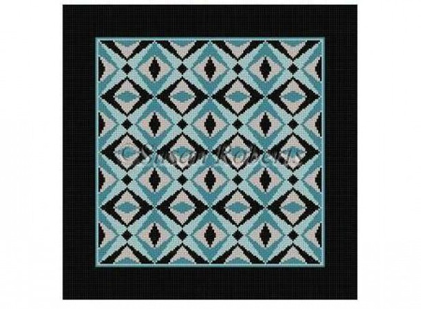 1613 Star Eyes, quilt  13 Mesh 14" x 14" Susan Roberts Needlepoint