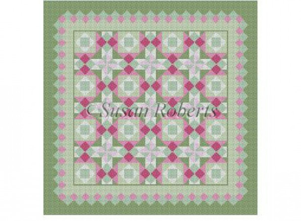 1632 Pinwheel Stars 13 Mesh 14" x 14" Susan Roberts Needlepoint