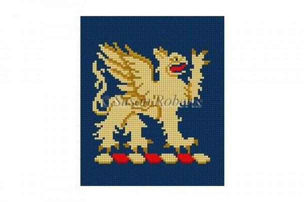 2111 Heraldry Griffin, bookend  #13 Mesh 5" x 6" Susan Roberts Needlepoint