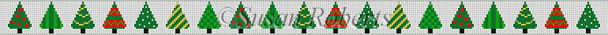 3510 Christmas Trees, belt  #18 Mesh 37 1/2" x 1 1/4" Susan Roberts Needlepoint