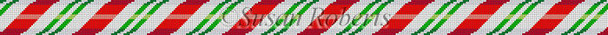 3521 Red & Green Candy Cane, belt  #18 Mesh 39" x 1 1/4" Susan Roberts Needlepoint