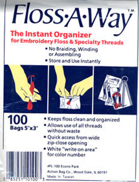 DMC Floss-A-Way 100 zipclose bags