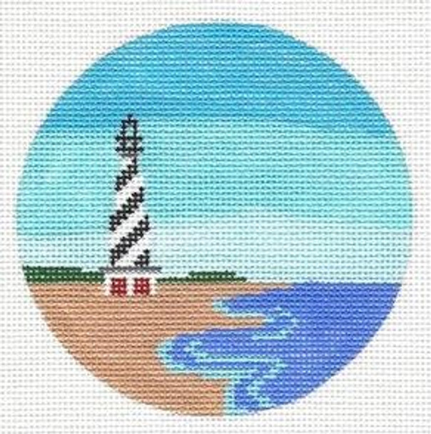 PP874DD North Carolina (Bodie Lighthouse) 18 Mesh  4” ROUND Painted Pony Designs