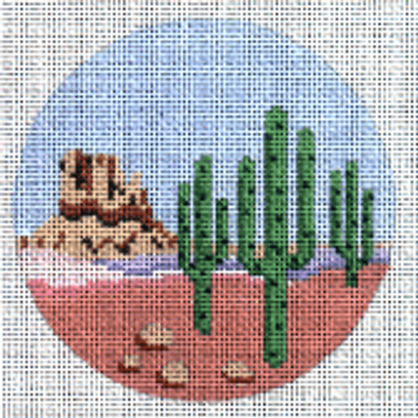 PP874BJ Arizona (Landscape Cactus/desert) 18 Mesh 4”  ROUND Painted Pony Designs