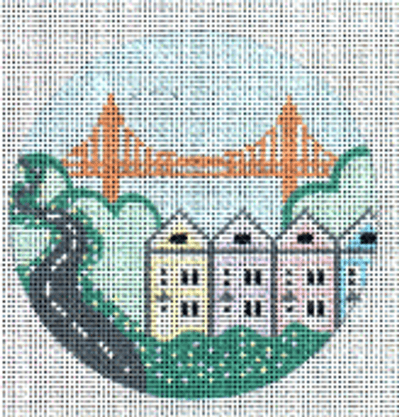 PP874BE San Francisco (Cityscape) 18 Mesh 4” ROUND Painted Pony Designs