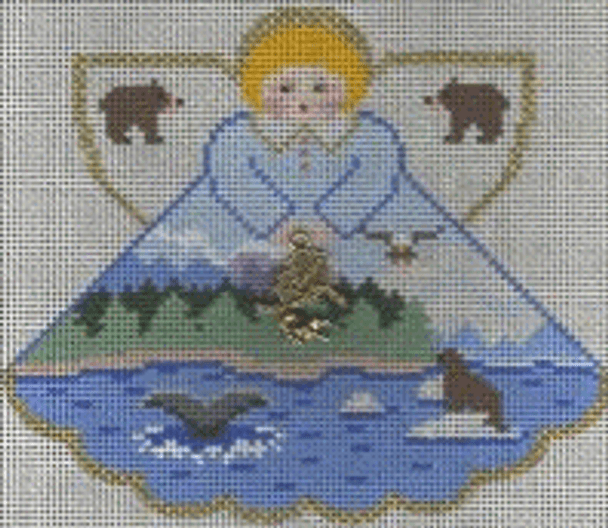 (PPD) PP994DA Angel With Charms Alaska (bay with Animals) 5.25 x 4 18 Mesh Painted Pony Designs