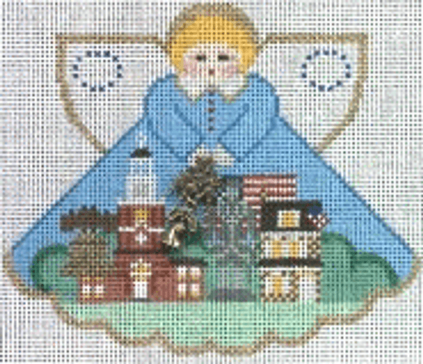 (PPD) PP994BP Angel with charms Philadelphia (Cityscape) 18 Mesh  5.25 x 4 Painted Pony Designs