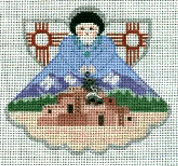 PP994BO Angel with charms: New Mexico (Taos Pueblo) 18 Mesh 5.25x4.5 Painted Pony Designs