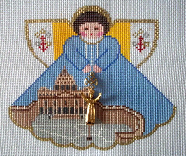 PP994CI Angel with charms: Vatican City (St Peter's Square) 18 Mesh 5.25x4.5 Painted Pony Designs