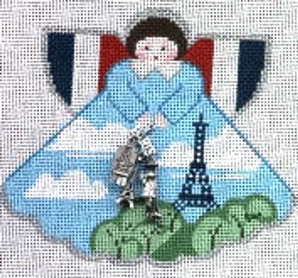 PP994AC Angel with charms: French (Eiffel Tower) 18 Mesh 5.25x4.5 Painted Pony Designs