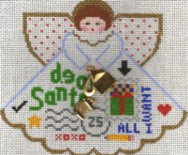 PP996EC Angel With Charms Letter to Santa (white) 18 Mesh 5.25x4.5 Painted Pony Designs