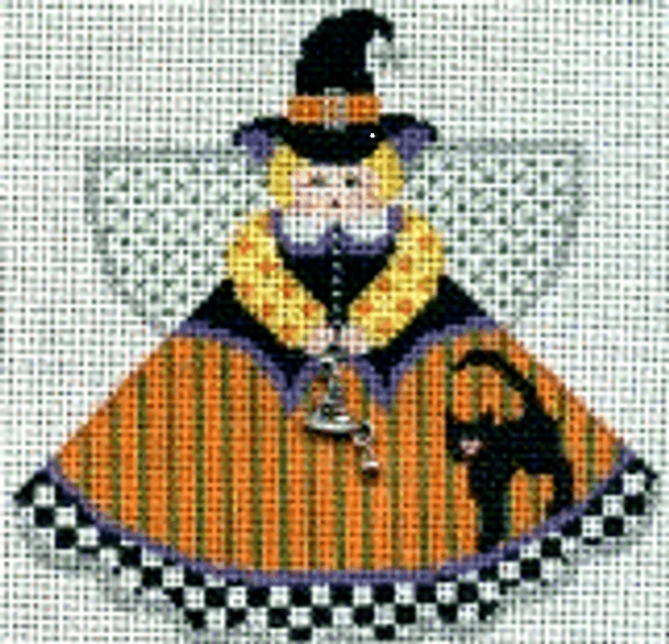 PP996CW Angel With Charms Witchy Woman (Dress) 18 Mesh 5.25x4.5 Stitch Guide Painted Pony Designs