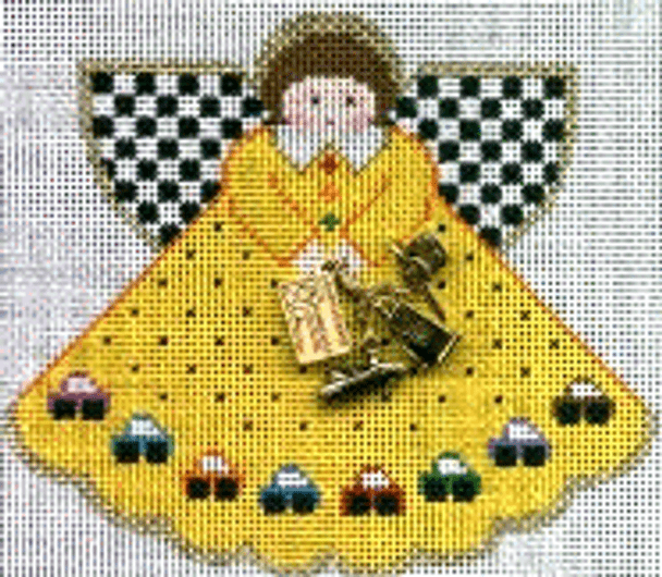 PP996AY Angel with charms: License to Drive (yellow) 5.25x4.5 18 Mesh Painted Pony Designs