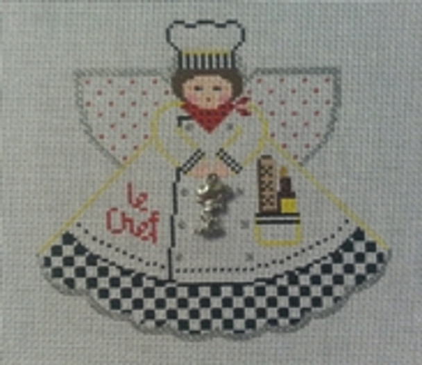 PP996HV Angel With Charms  Le Chef (white) 5.25x4.5 18 Mesh Painted Pony Designs