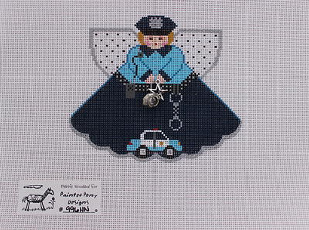 (PPD) PP996HN Angel with charms: Policewoman (Navy) 18 Mesh 5.25 x 4 Painted Pony Designs