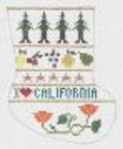 PT-357-CA I Love California Designs by Petei 18 MESH Mini Stocking 4”