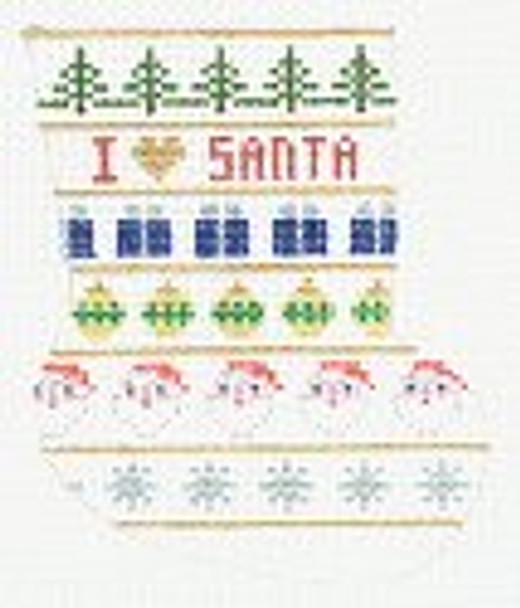 PT-357-SAN I Love Santa Designs by Petei 18 MESH Mini Stocking 4”