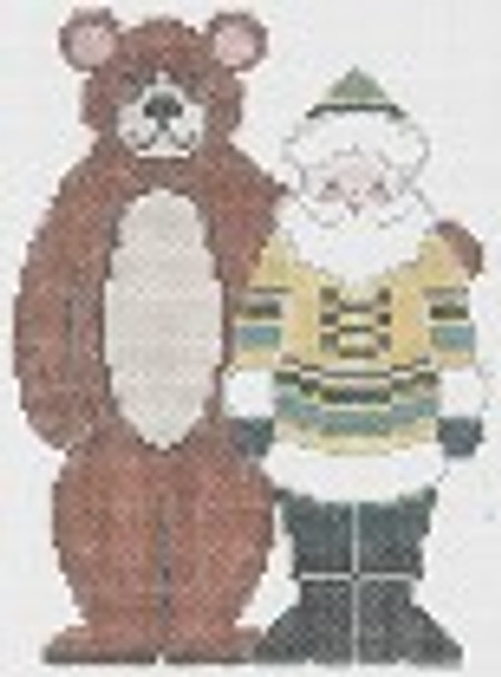 PT-244 Bear Hug Santa Designs by Petei 18 Mesh 6 x 8