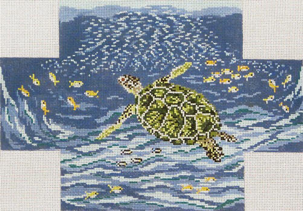 #2706 Sea Turtle Brick Cover 13 Mesh 14" x 10"  Needle Crossings