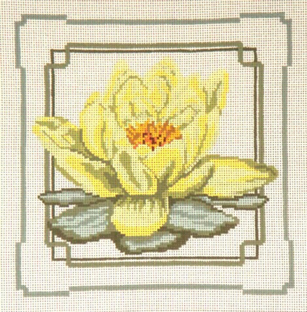 #202 Yellow Water Lily 13 Mesh - 10" Square Needle Crossings