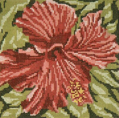 #222 Hibiscus 18 Mesh - 5" Square Needle Crossings