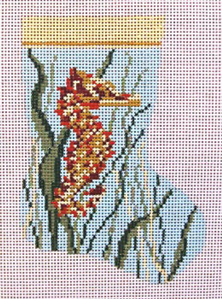 #1851 Seahorse Mini Stocking 4-1/2" x 6-1/4" 13 Mesh  Needle Crossings