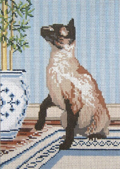 #3135-13 Siamese Cat 13 Mesh - 7" x 9-1/2"  Needle Crossings