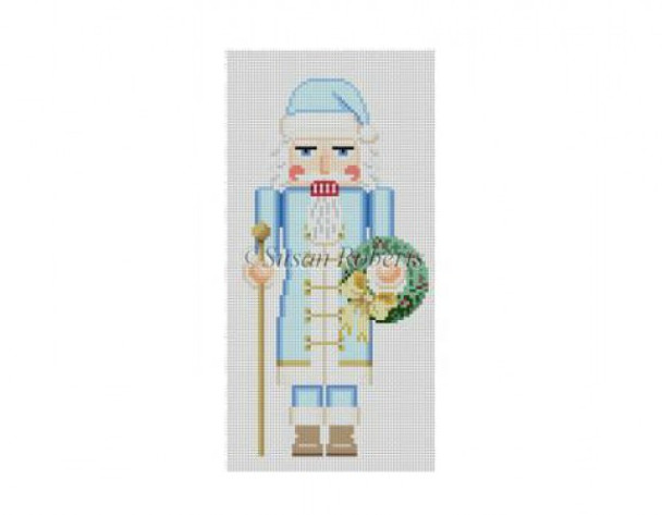 4306 Nutcracker, Blue Santa #18 Mesh 6" h Susan Roberts Needlepoint