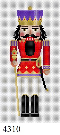 NUTCRACKER 4310 Susan Roberts Needlepoint RED AND GOLD KING 6.5" High 18 MESH