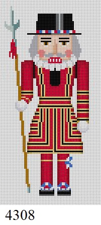 NUTCRACKER 4308 Susan Roberts Needlepoint BEEFEATER 6.5" High 18 MESH