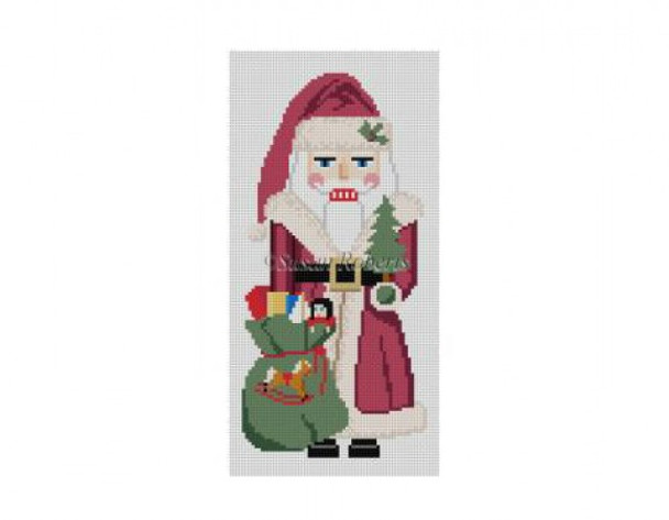 NUTCRACKER 4313 Susan Roberts Needlepoint LONG COAT SANTA 6.5" High 18 MESH