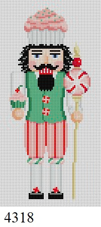 NUTCRACKER 4318 Susan Roberts Needlepoint CUPCAKE GUARD  6.5" High 18 MESH