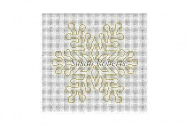 5399 Snowflake 1, ornament #18 Mesh 4" x 4" Susan Roberts Needlepoint